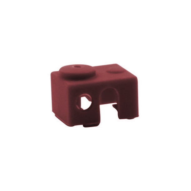 Inteprter Extrusora de Protector de calentador de boquilla de impresora 3D, bloque de calentador de aluminio, reemplazo de funda de silicona para E3D-V6 Kits de mantenimiento de impresoras Café