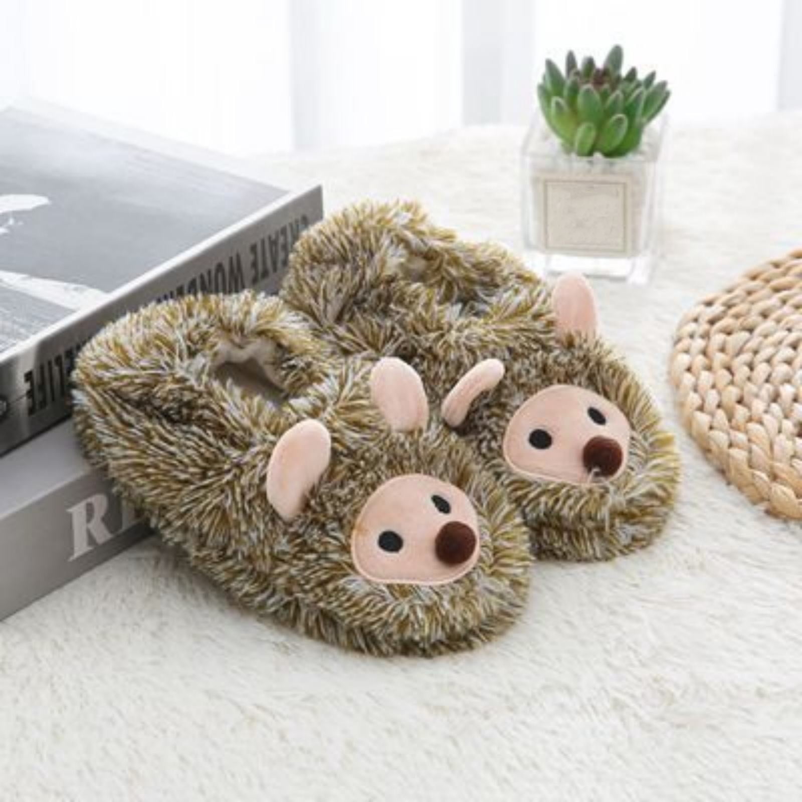 House Slippers Hedgehog Slippers LNMQLPDBS Hedgehog Slippers For Kids Funny  Soft Fuzzy Animal
