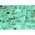 thumbnail image 1 of Ahgly Company Indoor Rectangle Patchwork Turquoise Blue Transitional Area Rugs, 2' x 3', 1 of 4
