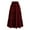 Wine, variant on Women's Flowy Long Skirt Elastic High Waist Retro Pleated A-Line Flared Maxi Skirts Beach Vacation Outfits