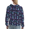 thumbnail image 7 of Kdxio Skull Flower Blue Print Womens Oversized Hoodies Sweatshirts Hooded Pullover Tops Sweaters Casual-XX-Large, 7 of 7