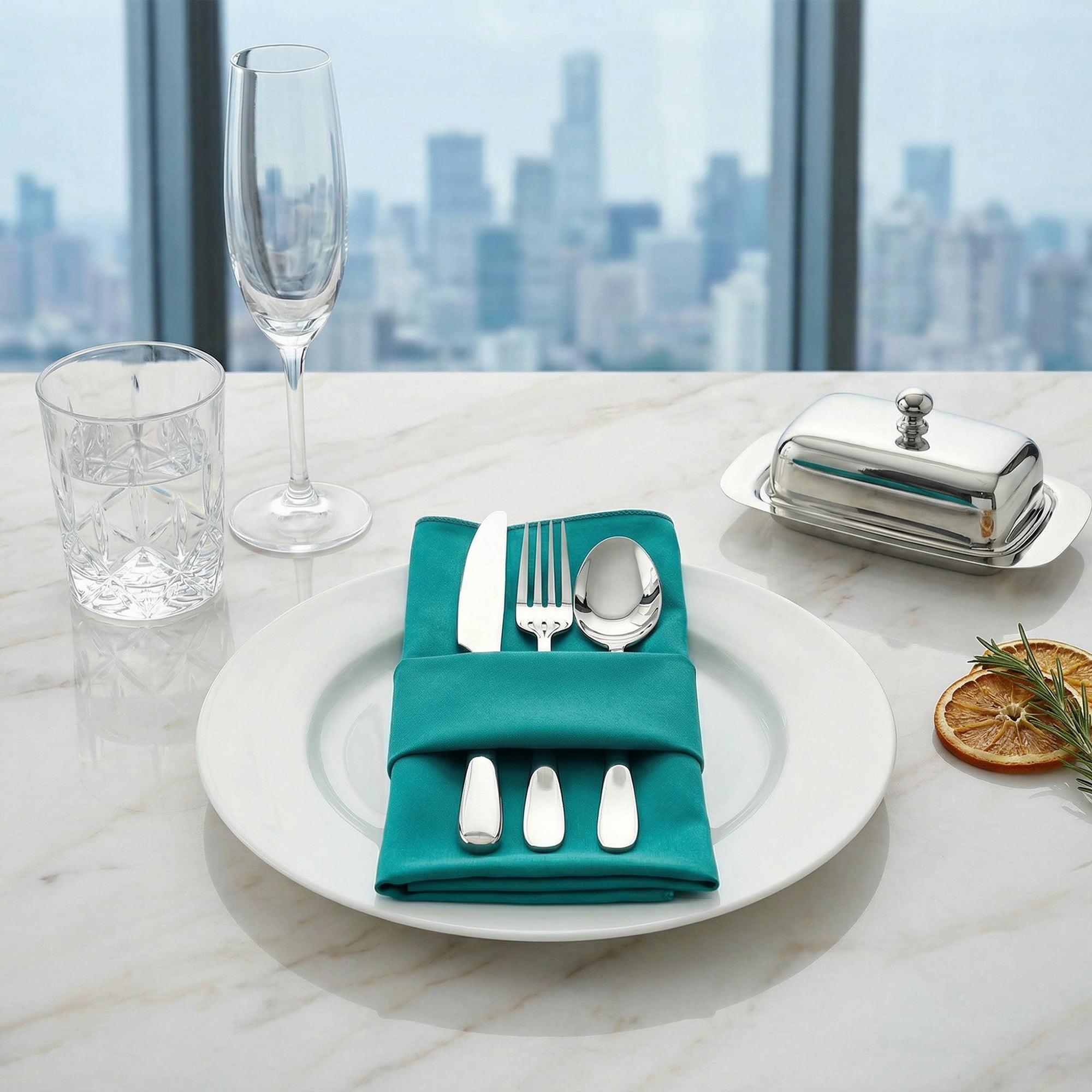 Unique Bargains 12Pcs Reusable Table Dinner Napkins Peacock Blue 12x12inch