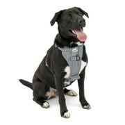 Kurgo Tru-Fit Smart Harness, Dog Harness, Pet Walking Harness, Quick Release Buckles, Front D-Ring for No Pull Training, Includes Dog Seat Belt Tether (Grey, Large)