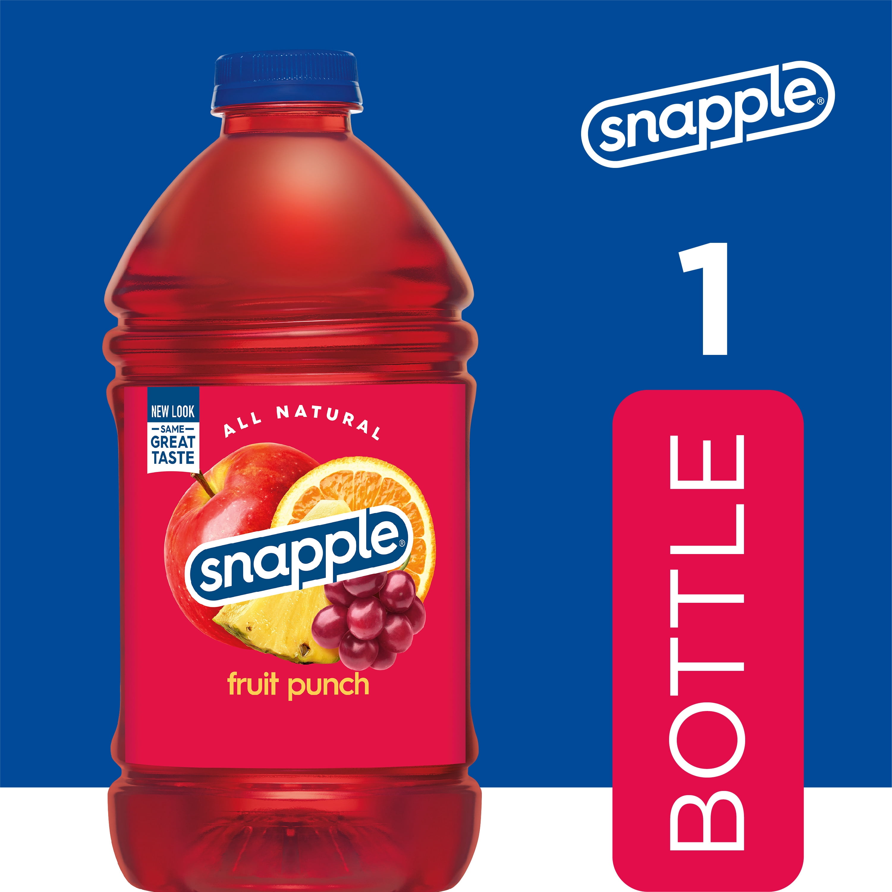 (3 pack) Snapple Fruit Punch Juice Drink, 64 fl oz, Bottle