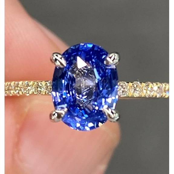 Lab Created 5 Ctw Blue Sapphire Ring Engagement Ring promise Ring 925 Silver Ring