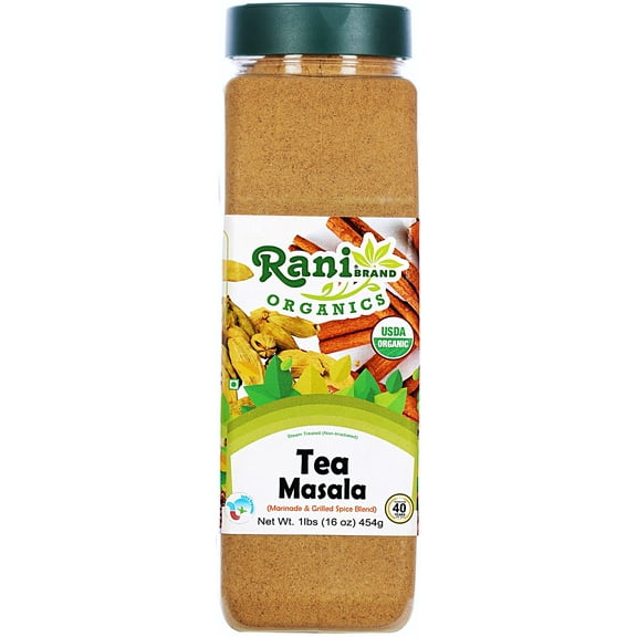 Rani Organic Tea (Chai) Masala Indian Spice Blend 16oz (1lb) 454g PET Jar ~ All Natural | Vegan | Gluten Friendly | NON-GMO | Indian Origin | USDA Certified Organic