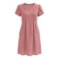 thumbnail image 6 of RMGVDSD Summer Dresses For Women Stylish Solid Color Casual Dress Short Sleeve V Neck Flowy Midi Dress With Pockets Beach Sundresses Stylish Sundress, 6 of 6