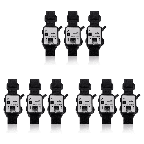 9 Pcs Golf Score Counter, Mini Golf Stroke Counter Watch with Reset Golf Count Scorer Scoring Keeper,9 x golf scorers,black