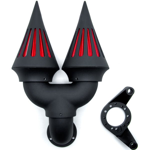 Krator Matte Black Spike Intake Air Cleaner Filter Kit Compatible