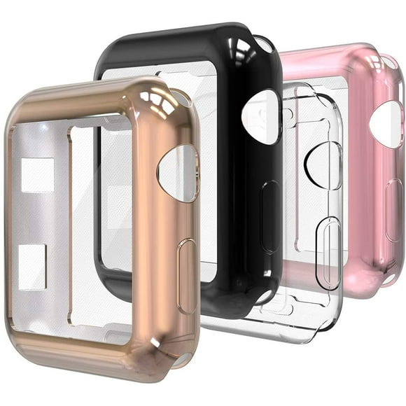 Gaishi Screen Protector Cases Compatible with Apple Watch 38mm Series 2/3, [4-Pack], All-Around Slim Soft Screen Cover