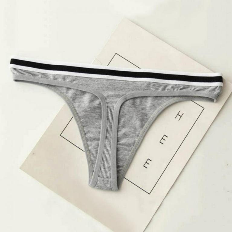 3 6 12 Pcs Lot Women's Striped Cotton Thongs Underwear V-back Panties,XS S M