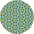 thumbnail image 1 of Ahgly Company Machine Washable Indoor Round Transitional Hazel Green Area Rugs, 3' Round, 1 of 7