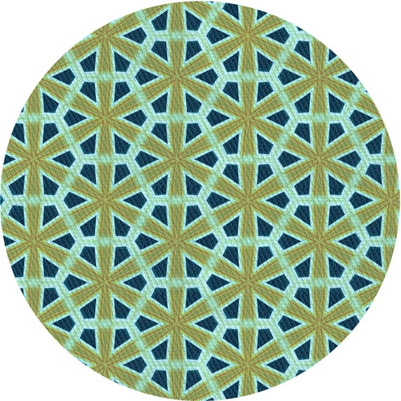 Ahgly Company Indoor Square Patterned Hazel Green Area Rugs, 3' Square