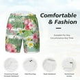 thumbnail image 5 of Lsque Mens Swim Trunks Tropical Flamingo Pattern - Bathing Suit Compression Liner - Beach Swim Shorts Swimwear - (S-3XL) - Stretch Quick Dry -3X-Large, 5 of 9