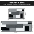 thumbnail image 4 of Black Grey Geometric Kitchen Rugs Set - Checked Black Grey Mats, Non-Skid Washable, Rustic Minimalist Runner Rug, Modern Abstract Kitchen Decor, Set of 2, Ideal for Contemporary Spaces, 4 of 6
