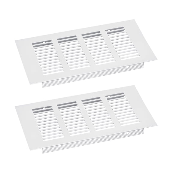 Air Vents Cover, 2Pcs 200 x 100mm Aluminum Alloy Mesh Air Return Vent Cover, Louvered Ventilation Grille (Silver)