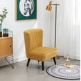 thumbnail image 2 of Roundhill Furniture Elon Contemporary Velvet Upholstered Accent Chair, Yellow, 2 of 13