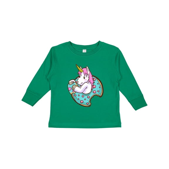 Inktastic Unicorn Donut Boys or Girls Long Sleeve Toddler T-Shirt