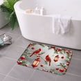 thumbnail image 3 of FJPT Non Slip Flannel Polyester Floor Mat With Christmas Cardinals And Lanterns Design For Bathroom Kitchen Bedroom Decor 31.5x19.7 inch, 3 of 5