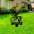 thumbnail image 4 of Handmadetneonsign Cyclist Memorial Metal With Stake, Biker Stake Metal Name Sign Stake, Garden Metal Stake Decor 59073, 4 of 5