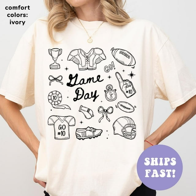 Comfort Colors® Personalized Game Day Shirt, Custom Football Number Shirt, Football Mom Sh - Pepper - 3XL