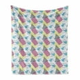 thumbnail image 1 of Retro Soft Flannel Fleece Throw Blanket, Pastel Colored Funky Geometrical Shapes from Eighties and Nineties Memphis Style, Cozy Plush for Indoor and Outdoor Use, 50" x 60", Multicolor, by Ambesonne, 1 of 6