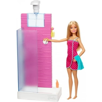 Barbie Doll and Bathroom Playset (11.5-inch Blonde) with Toilet
