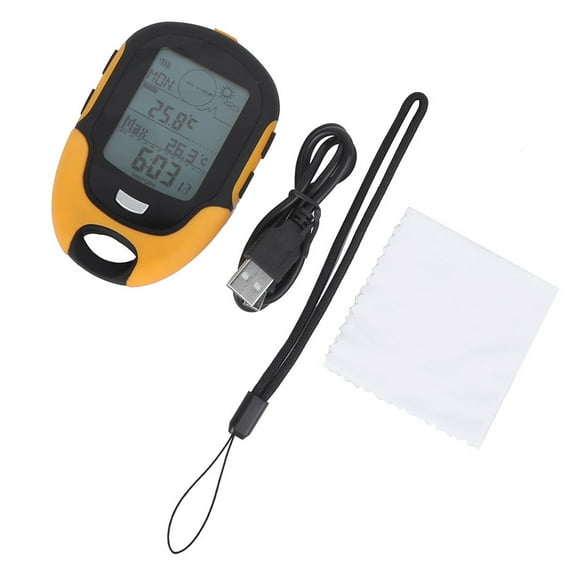 Rechargeable 6,in,1 Altimeter: Altitude, Barometric Pressure, Temp, Compass, Waterproof  Durable Design