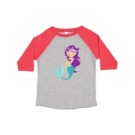 

Inktastic Cute Mermaid Little Mermaid Purple Hair Star Girls Toddler T-Shirt