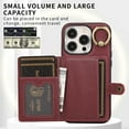 thumbnail image 4 of Allytech Cards Holder Wallet Case for Apple iPhone 13, Retro PU Leather Slim Fit 360 Rotating Ring Holder Kickstand Shock Resistant Phone Case Cover for Apple iPhone 13 - Wine, 4 of 9
