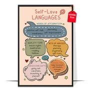 LOLUIS Self Love Languages Poster, Mental Health Poster for Classroom School Counsellor, Therapist Office Decor (Unframed 11"x17")