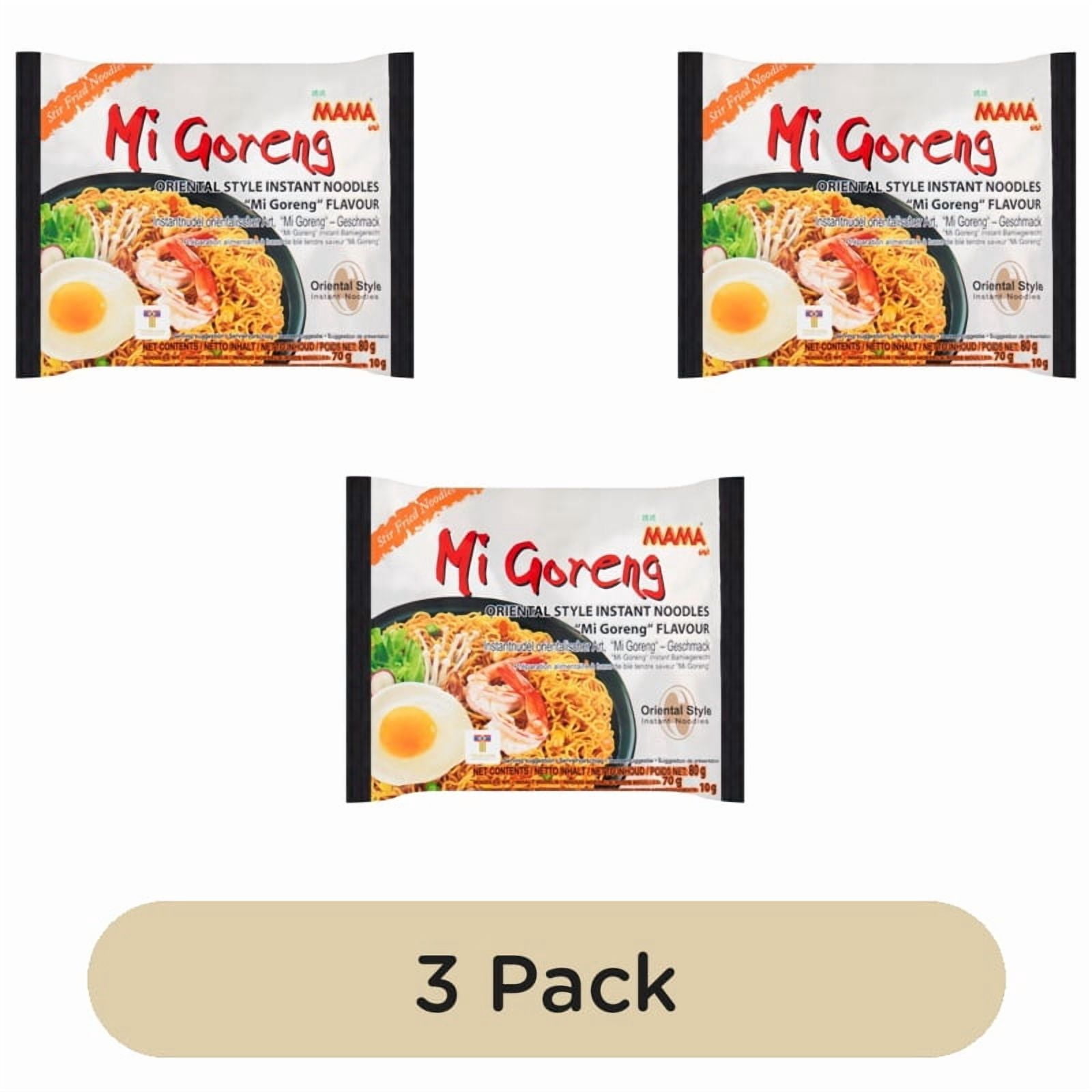 Mama Mi Goreng Instant Noodles 80g, British Import (Pack of 3)