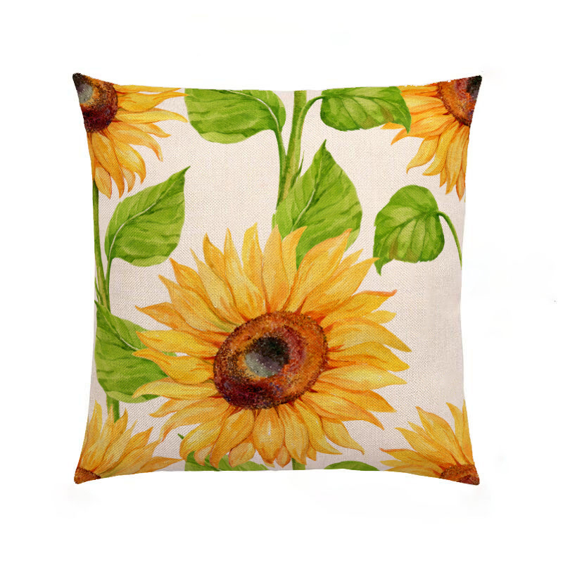 Sunflower Pillow Covers, Buffalo Plaid Sunflower Decor Summer Pillow