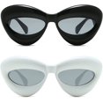 thumbnail image 2 of 2 gafas de sol sexys con forma de labio (blanco y negro): gafas de sol únicas y lindas con forma de ojo de gato para mujer, montura gruesa, color caramelo, gafas de sol punk geniales y novedosas UV400, 2 of 5