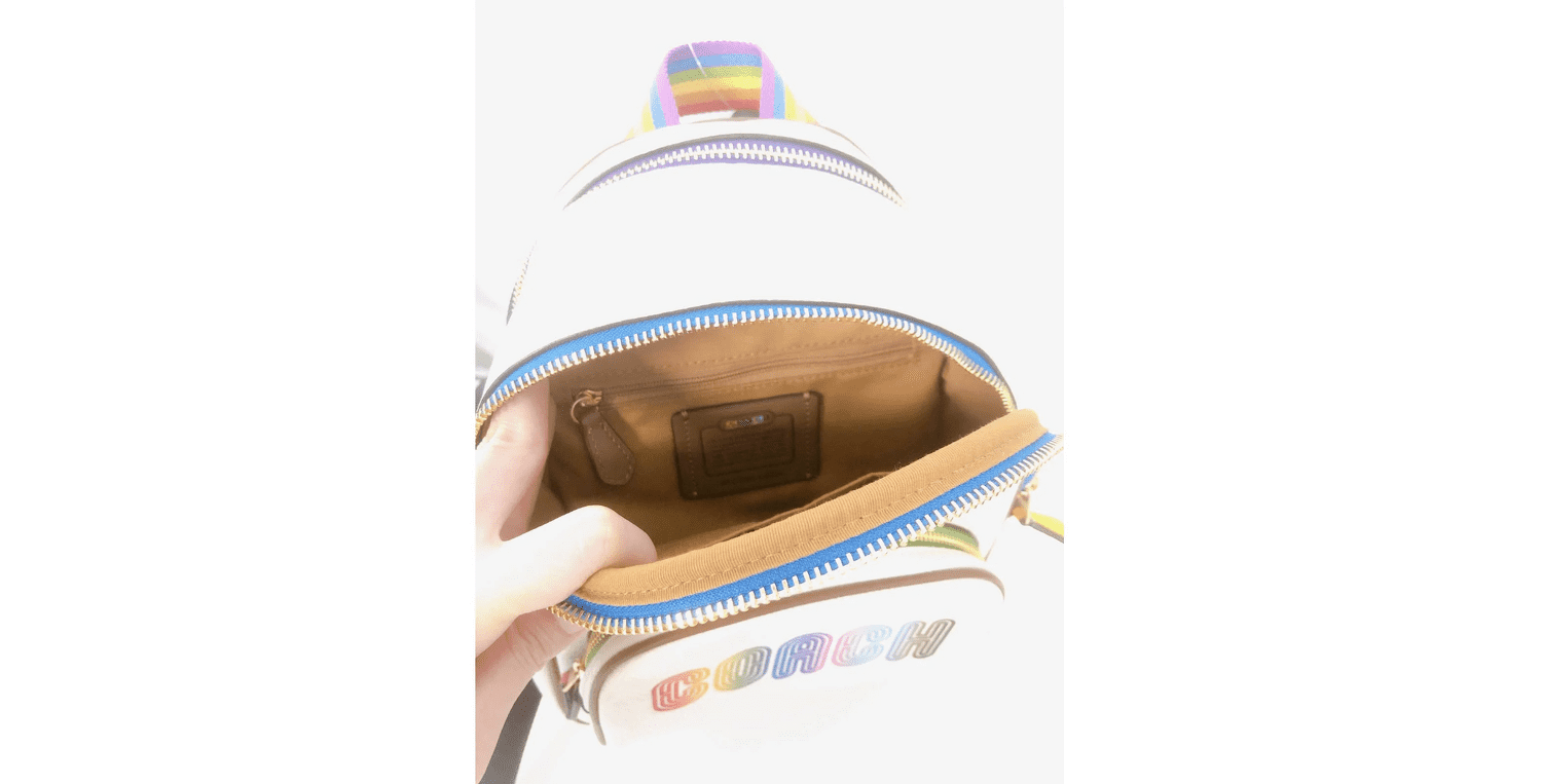 COPY - COACH LARGE MULTI-COLORED BACKPACK/ PURSE/ COACH CHARMS Designer Coach Mini Backpack Bag, Key Chain Charm & Coin  main image 4