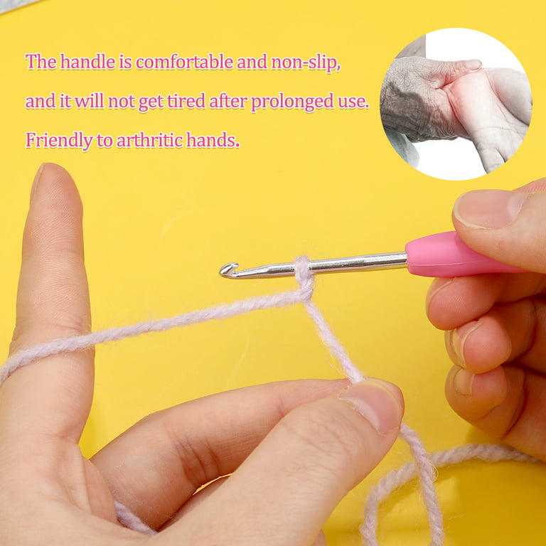 3mm TPR Aluminum Crochet Hooks Hand Sewing Needles Grip Orange