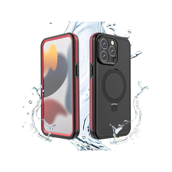 for iPhone 15 Pro Max Waterproof Case with Stand Compatible with MagSafe, Full Body Magnetic IP69 Underwater Case Built-in Screen Protector Military Grade Shockproof Case for Men Women