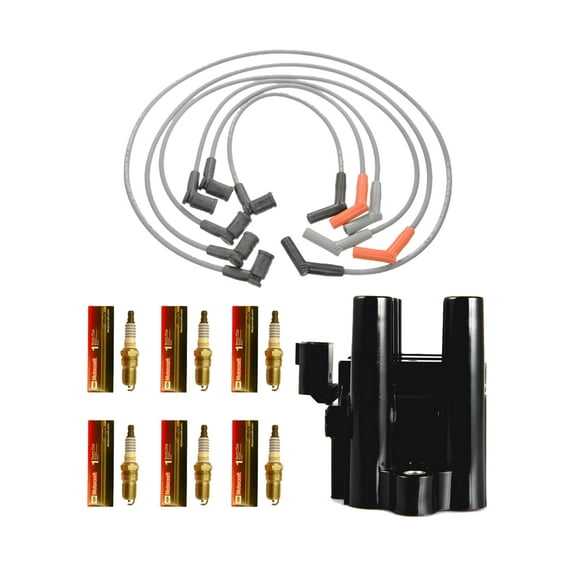 Set of 1 ISA Ignition Coil with 6 Spark Plugs and Wire Set Compatible with Ford 2004 2005 2006 2007 2008 Ranger 2002-2007 B3000 3.0L V6 Replacement for FD498 C1312 3354 SP413