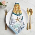 thumbnail image 2 of Cloth Napkins Set of 8 - 20x20 Inches, Coastal Turtle Washable Reusable Table Napkins, Ocean Nautical Starfish Conch Seashells Soft & Absortbent Dining Napkin for Party Wedding Hotel Restaurant, 2 of 9