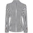 thumbnail image 2 of Veste de Costume Imprimée Rayée Street-wear à Double Boutonnage Col Cranté Ajustée Blazer Cadeau, 2 of 5