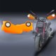thumbnail image 5 of Protectores de manos para motocicleta con luces LED - Patrón de fibra de carbono Protección contra caídas - 25x20x11,5cm - Rojo, Naranja, Amarillo, Verde, Blanco, Negro, Azul, 5 of 7