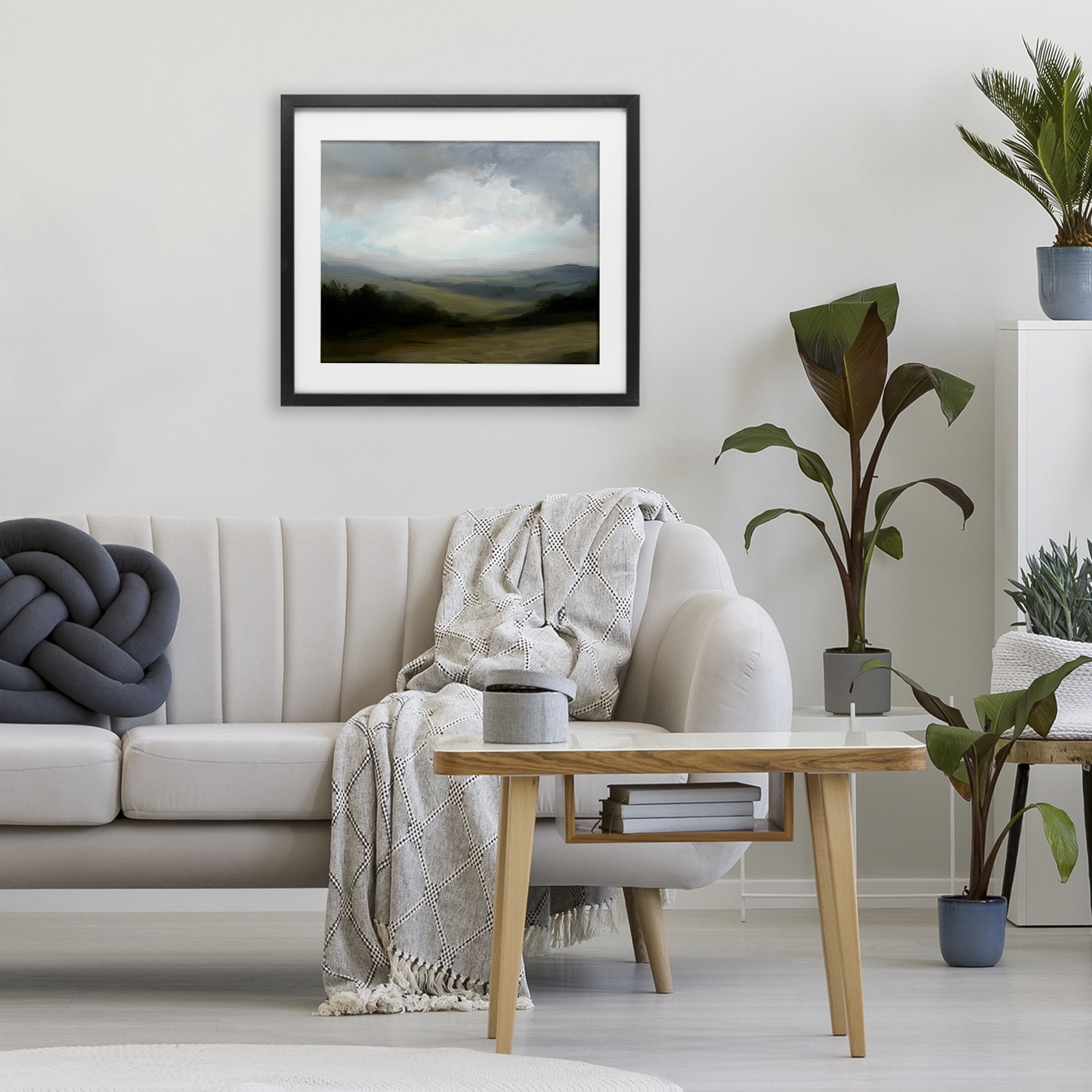 Stupell Industries Refreshed Quiet Rolling Hills Black Framed Print Under Glass, design by Annabelle Hall