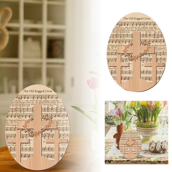 Wooden Easter Egg Home Unique Centerpiece Table Decorations Catholic Easter Sunday For Tiered Tray Shelf Desk Christmas Three Decorations Christmas Ornament Paramedic Ornament Fancy Ornament Digital