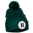 thumbnail image 2 of Daxton A to Z Initial Letter Cuffed PomPom Hat Beanie Warm Knit Skull Cap (Hunter, Letter B), 2 of 4