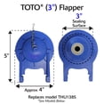 thumbnail image 3 of Boilet Repairs Korky 2022BP TOTO Flapper, 3 pulgadas, azul, EE. UU., 3 of 3