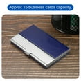 thumbnail image 5 of Uxcell 3.7x2.4x0.3 Inch PU Leather Name Cards Case Alloy Business Card Holder Blue, 5 of 5