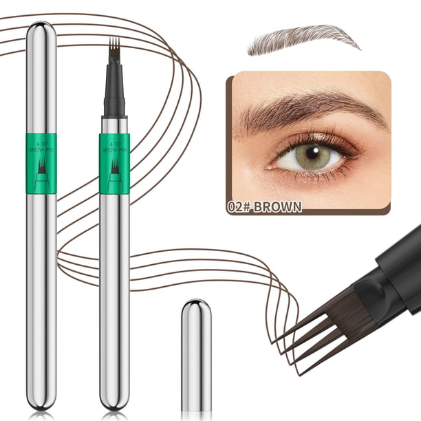 Fiudx Lápiz para Cejas, Kit de Lápiz Natural, Marcador de Cejas Microblading Resistente Al Agua, Maquillaje de Ojos de Larga Duración, Aplicador Metálico Portátil, Artículos Esenciales de Belleza, Us
