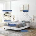 thumbnail image 4 of Tufted Platform Bed Frame, Queen Size, Velvet, White, Modern Contemporary Urban Design, Bedroom Master Guest Suite, 4 of 10