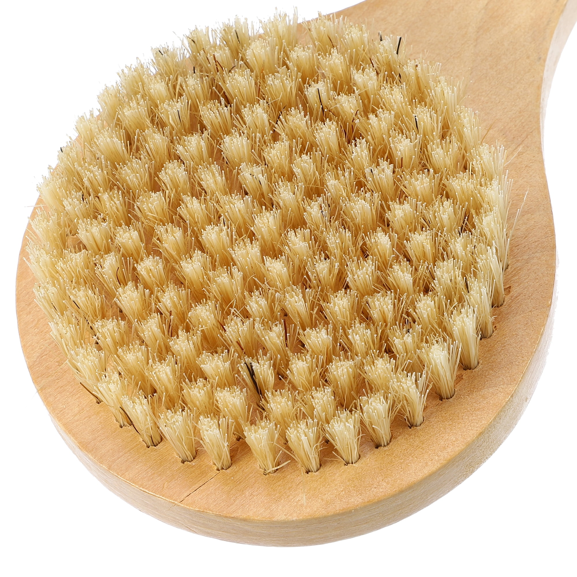 Unique Bargains Bath Brush Back Scrubber Wood for Shower with Short Handle Brown 7.9"