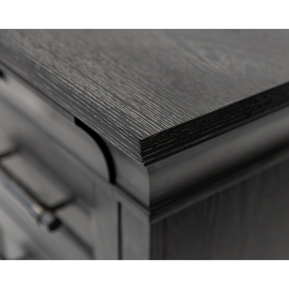 Traditional Wood Executive Desk Storage Office Credenza Fully Assembled Black